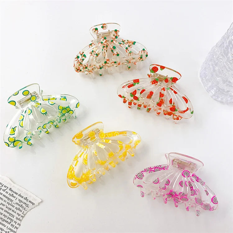 Korean Version Large 9cm Clip Fruit Series Acrylic Hair Clip