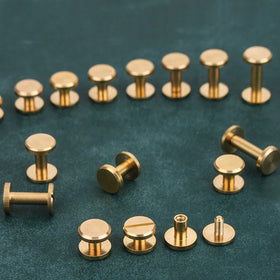 Belt Screw Leather Craft Nail Brass Rivets Stud Head Wallet Round Tool Binding Screws for Leather Belt
