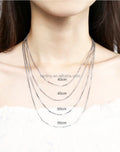 Jewelry S925 Sterling Silver Box Chain Italian Necklace for Women Girls 16" 18" 22"