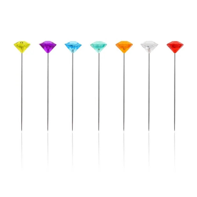 Wholesale Straight Sewing Quilting Pins 50mm Colorful Gem Straight Pins Clothing Sewing Pin