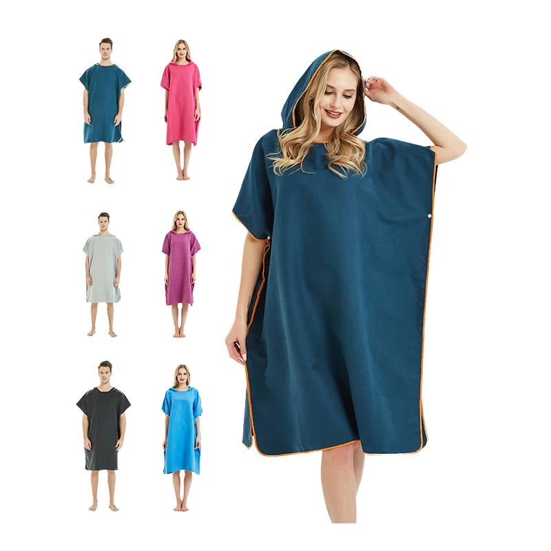Custom Wholesale Sand-Free Poncho Hooded Robe Pattern Absorb Sweating Towel for Adults