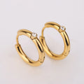 Simple Zircon Inlaid Versatile Dropship Stainless Steel Jewelry Women Light Luxury Niche Small Women Round Hoop Earrings