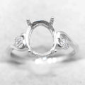 Sterling Silver 8*10mm Semi Mount Ring Empty Frame Blank Support Setting S925 Base Holder Without Center Stone for DIY Inlay