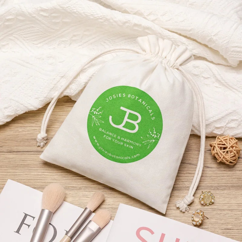Eco-Friendly Recyclable Custom Logo White Large Canvas Bag for Gifts Double Drawstring Pouch for Craft Dust Bag