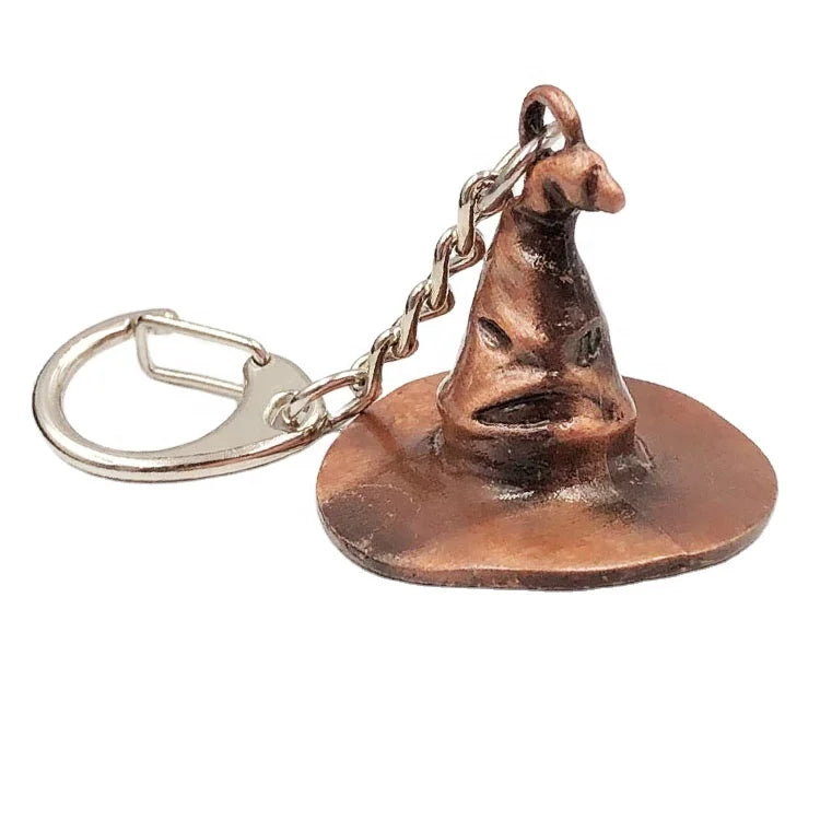 Wholesale New Design Metal 3D Antique Copper Harry Magic Cap Key Chain Charm Vintage Hat Keychains Pendant