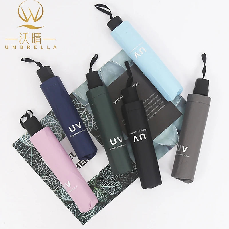 Modern Design 3-Fold Windproof Outdoor Umbrella with Black Coating Panel Manual Folding for Graduation OEM Advertising Umbrella