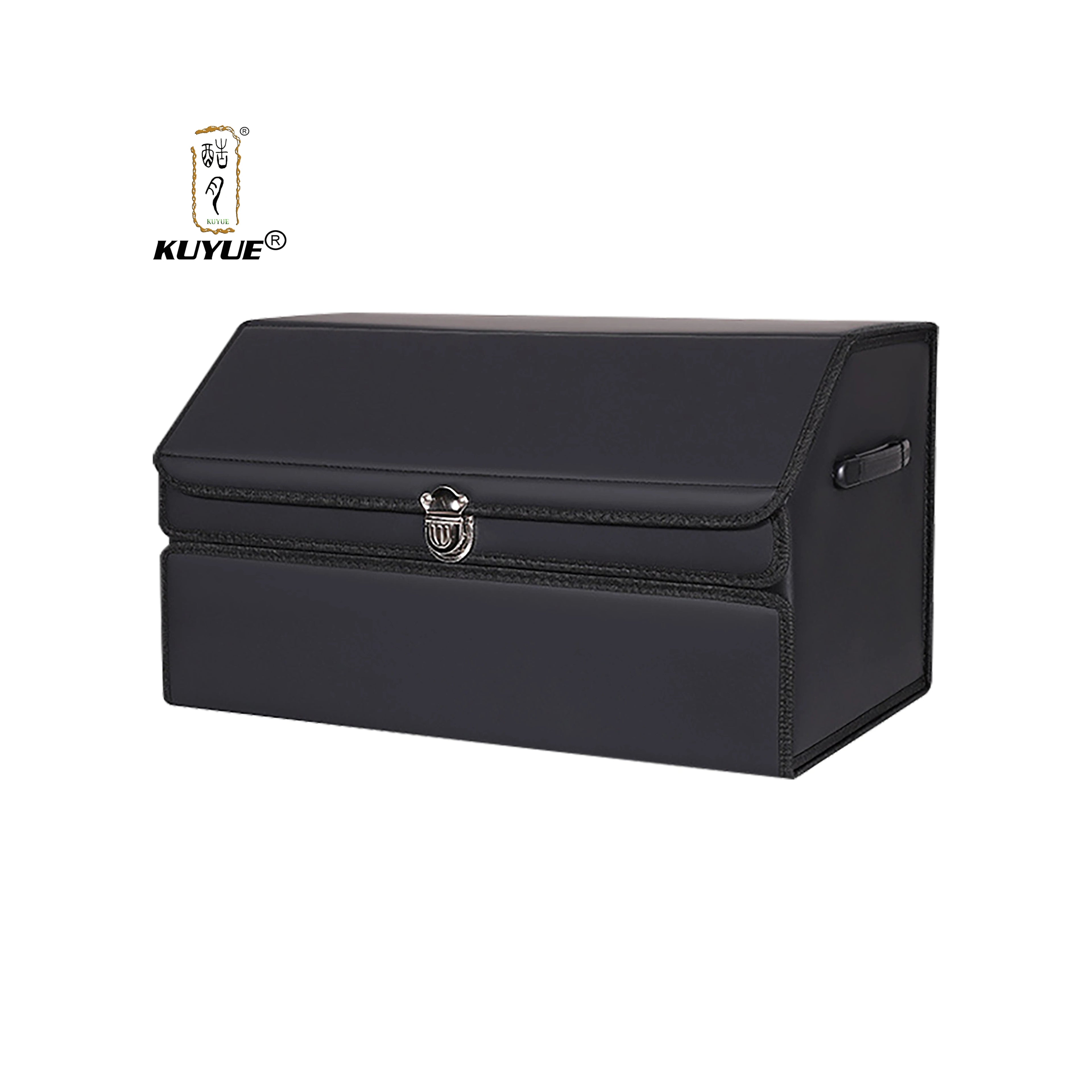 KUYUE Artificial Leather Car Trunk Organizer Large Capacity Soft Car Organizers and Storagefoldablewith Lip for Car SUV/Jeep