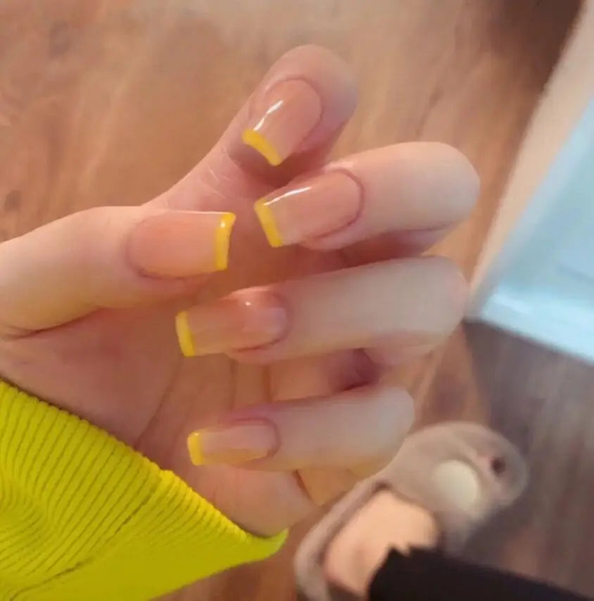 French Fake Nails Artificial Fingernails Medium Press on Nails ABS Acrylic Artificial Nails