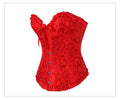 Plus Size Pink Steampunk Corset Bustier Wedding Bridal Gorset Floral Brocade Boned Corselet Women