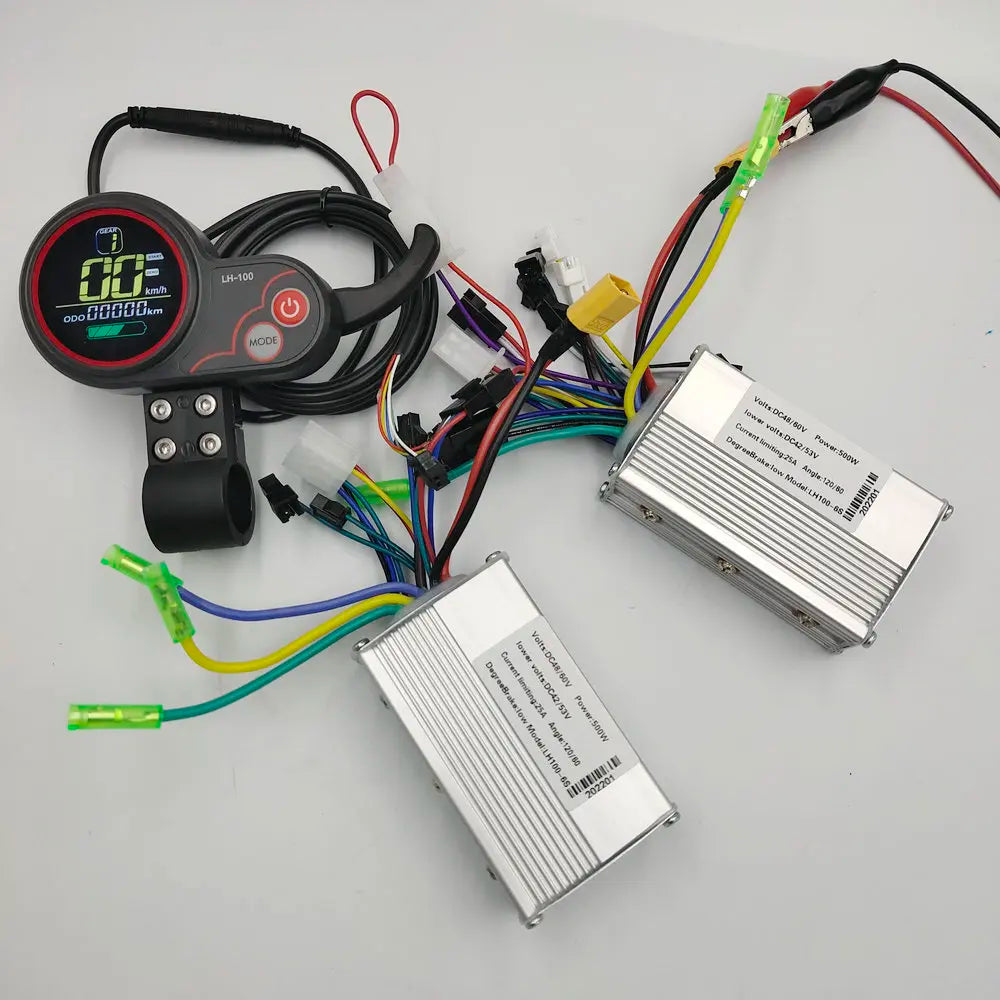 LCD DISPLAY Instrument LH100+Dual MOTOR Driven Controller 6Mosfet 25A 500W SMALL SIZE for SCOOTER MOTOR WITH/WITHOUT HALLSENSOR