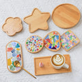 Bamboo Mosaic Natural Color Eco-Friendly Patterns DIY Wooden Coasters for Drinks