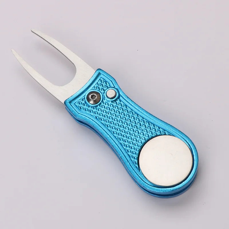 Hot Selling Gunmetal Foldable Golf Divot Tool Personalized Logo Ball Marker Made of Durable Zinc Alloy