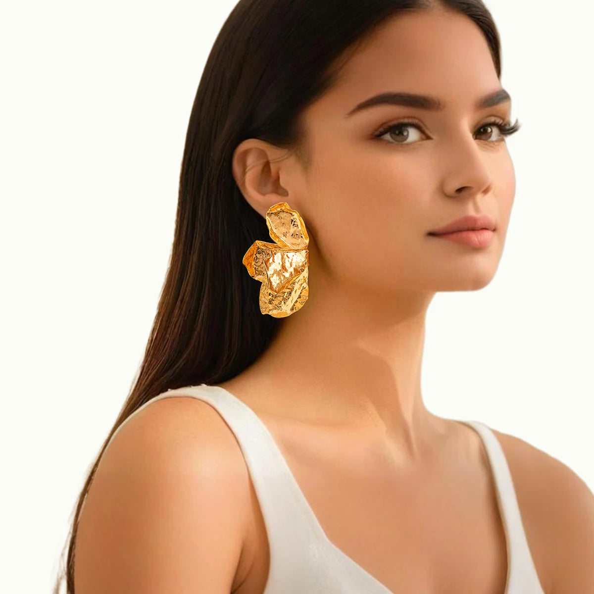 Statement Big Flower Metal Stud Earrings for Women Trendy Ladies Daily Accessories on Ear 2025 Fashion Jewelry Female Girl Gifts