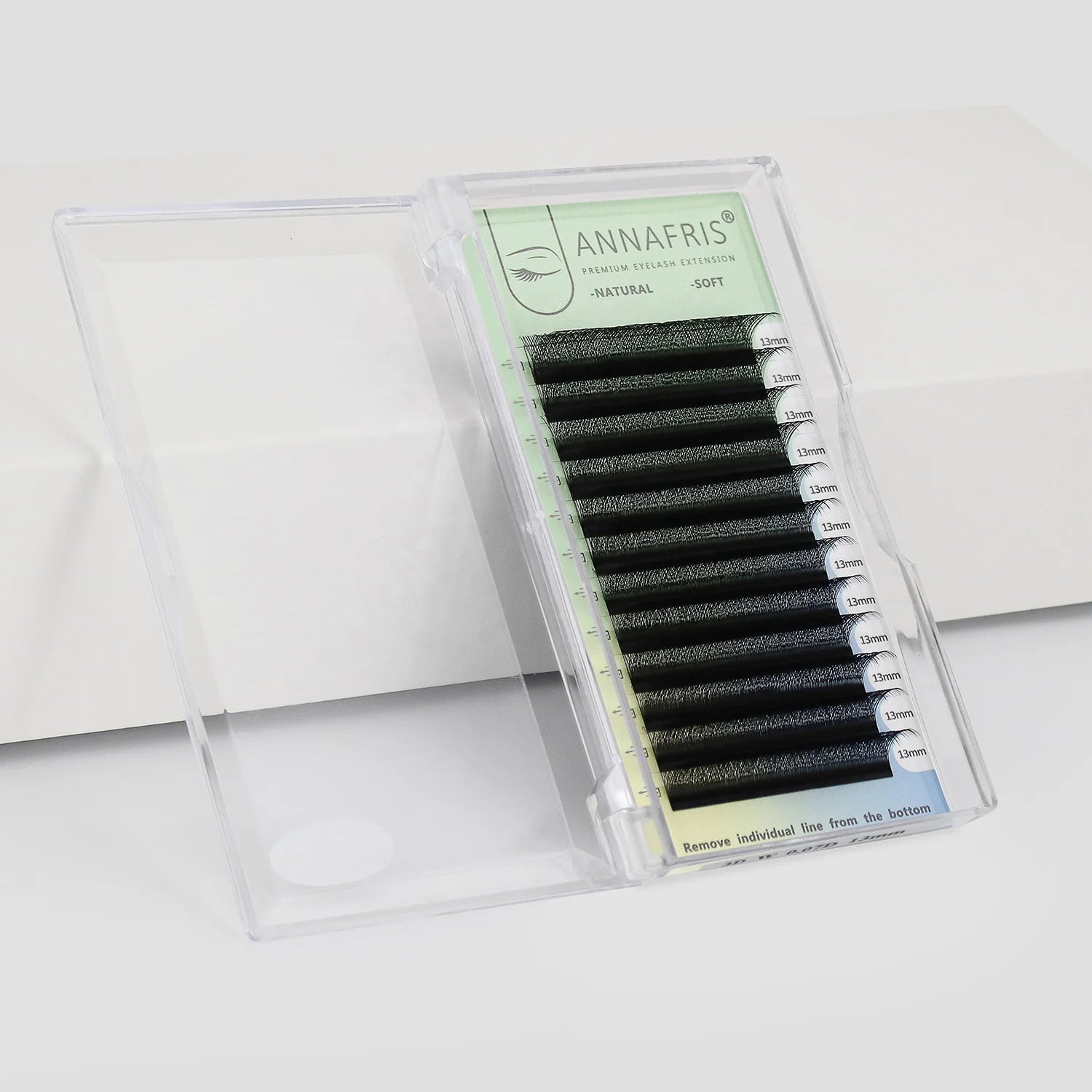 ANNAFRIS Handmade C D for Volume Lashes W Premade Fans Eyelash Extensions Synthetic Hair Pre-fanned Short Stem 12 Rows Natural