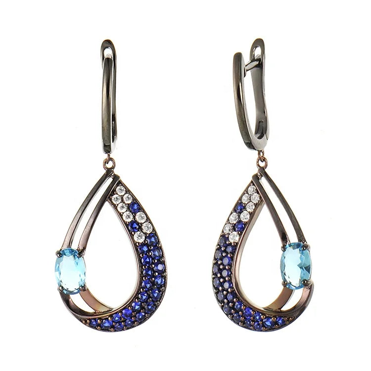 Custom Cubic Zirconia Cz Elegent Drop Diamond for Women 925 Sterling Silver Restor Earrings