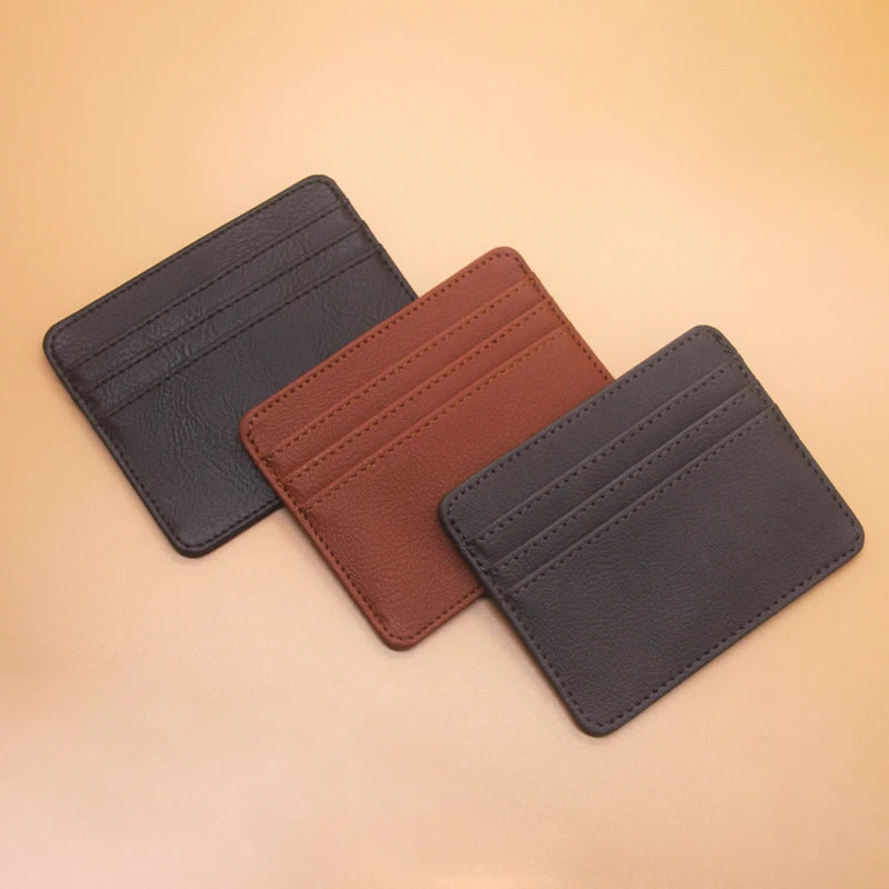 Custom PU Slim Mini Card and ID Wallet for Men Portable and Good Quantity for Credit Cards and Passports
