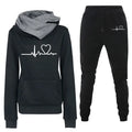 Womens Sweatsuits 2 Piece Set Solid Color Tracksuit Sport Outfits Hooded Sweatshirts and Joggers Sweatpants With Pockets