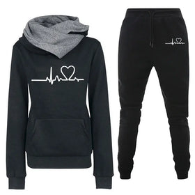 Womens Sweatsuits 2 Piece Set Solid Color Tracksuit Sport Outfits Hooded Sweatshirts and Joggers Sweatpants With Pockets