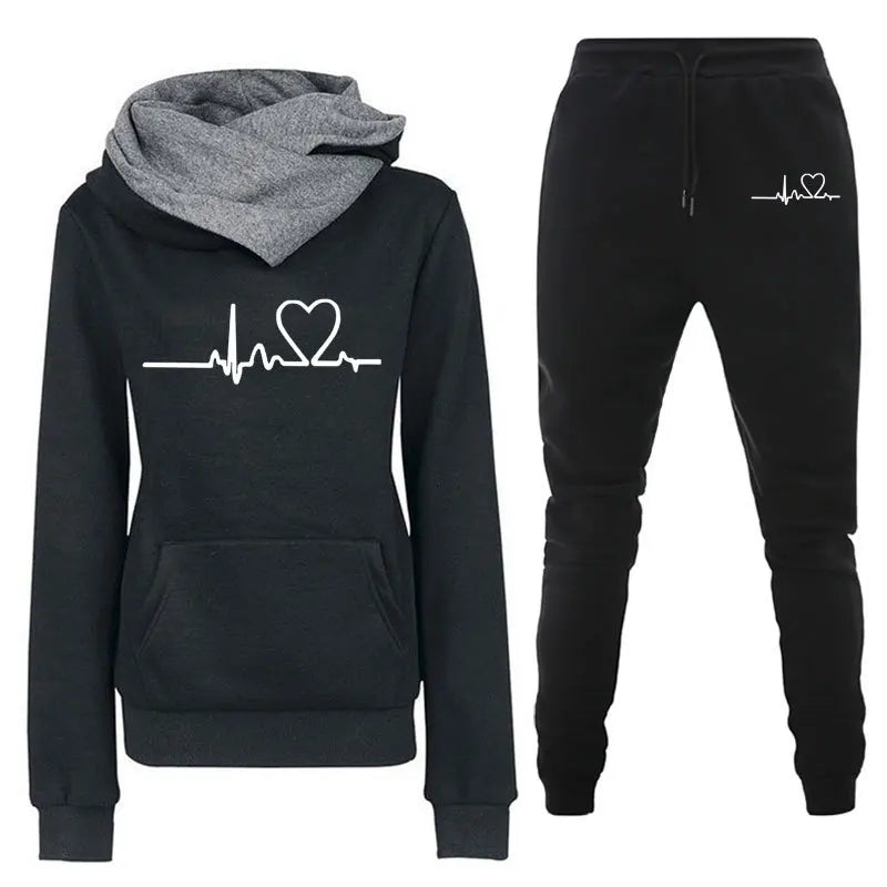 Womens Sweatsuits 2 Piece Set Solid Color Tracksuit Sport Outfits Hooded Sweatshirts and Joggers Sweatpants With Pockets