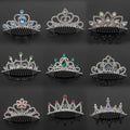 Wholesale Small Crystal Rhinestone Girls Hair Accessories Comb Princess Tiaras and Crown