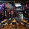 5d Retro Nostalgic Chinese Architectural Wallpaper Mural Restaurant Hotel Hot Pot Restaurant Restaurant Hot Pot Wallpaper