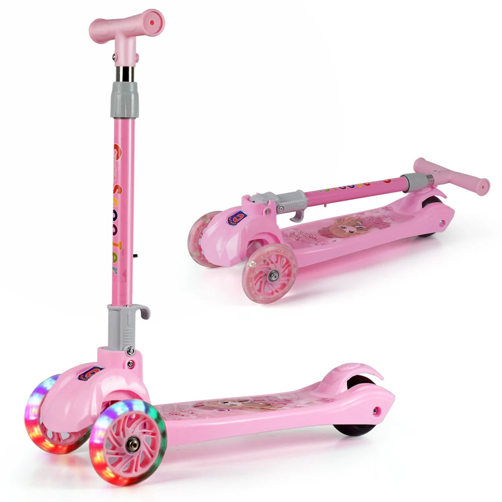 Trottinette Enfant Baby Products Extra Wide Deck Scooter Kids Light up 3 Wheels Kids' Kick Scooter for Children Boys Girls Toys
