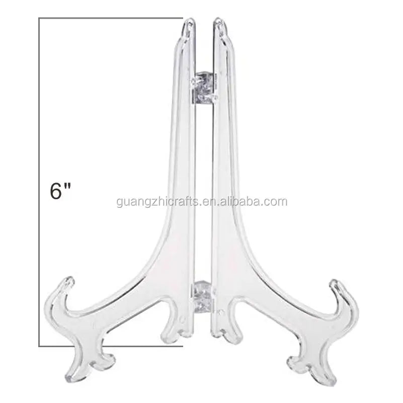 6 Inch Clear Card Plate Holder Photo Picture Book Stand Dish Rack Plastic Display Easel