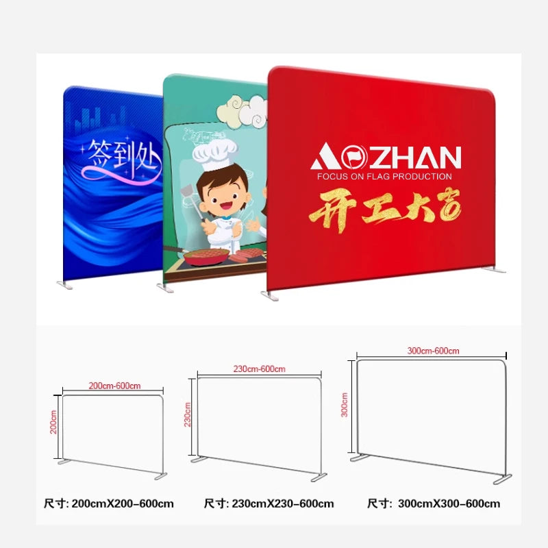 Wholesale Custom Portable 8ft X10ft Stretch Tension Backdrop Stand with Popular Designs Quick Show Display Trade Show Event