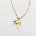 Tendencia Julari Palm Tree Pendant Necklace Joya Collier Custom Made Jewelri Stainless Steel Tropical Coconut Tree Necklace