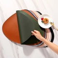 Placemat Table Mat Tableware Pad PU Leather Waterproof Heat Insulation Non-Slip Placemat Soft Black Brown Washable Bowl Coaster