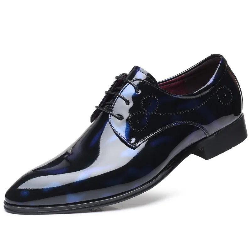 New Men's Glossy Fashion Formal Leather Shoes Men's Wedding Shoes British Style Business Senior Trendy Men's Leather Shoes