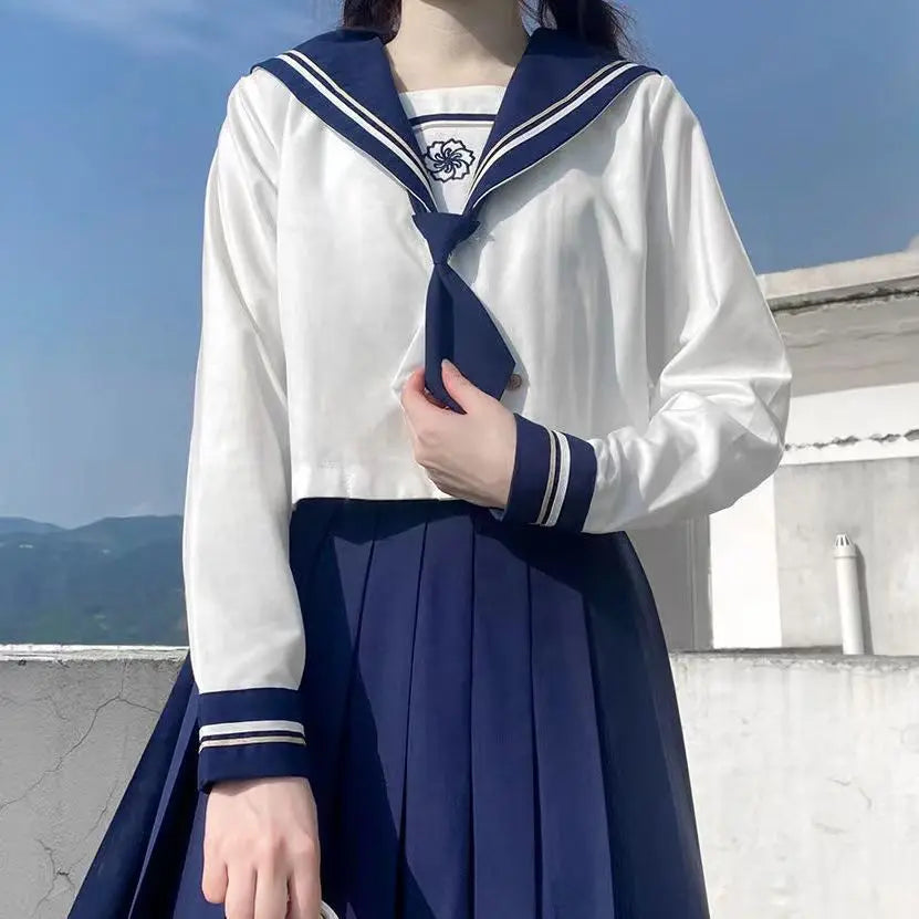 Navy Japanese Girl School Students School Uniforms
