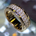 CAOSHI Gold Rings Tiny Gems Full Around Eternity Zircon Fashion Daily Ring Engagement Women 14k Gold Plated Ring