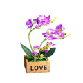 Hot Selling Factory-Wholesale Decorative Orchid Pot with Artificial Leaf Featuring Beautiful Flower Design