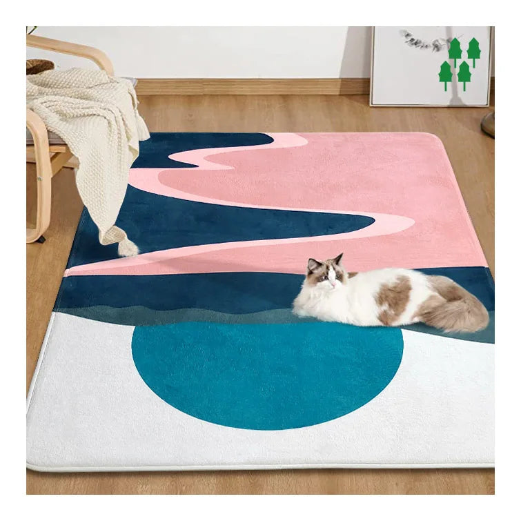 Abstraction Living Room Rugs Thickened Flannel Kids Bedroom Play Carpets