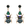 Fashion Punk Spider Pattern Women Dangle Earrings Full Crystal Animal Drop Earrings