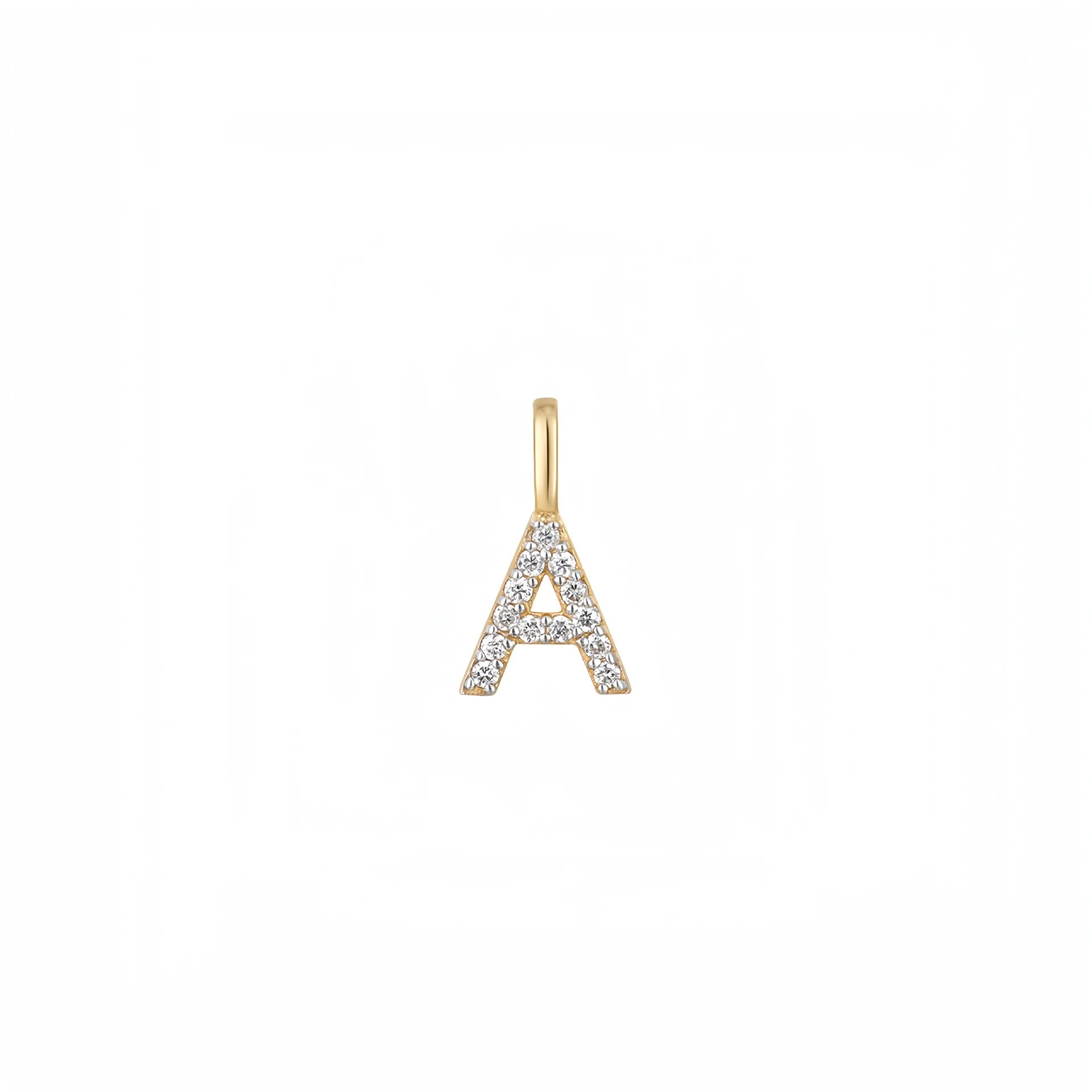 925 Sterling Silver Zircon Diamond Initial Letters 26 Jewelry Making Necklace Bracelet Gold Plated Charms Pendant
