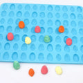 1172 Hot Sell Easter System Silicone Chocolate Mould with Different Egg Shape 77 Hole Soft Sweet Candy Mold Reused Holiday Use