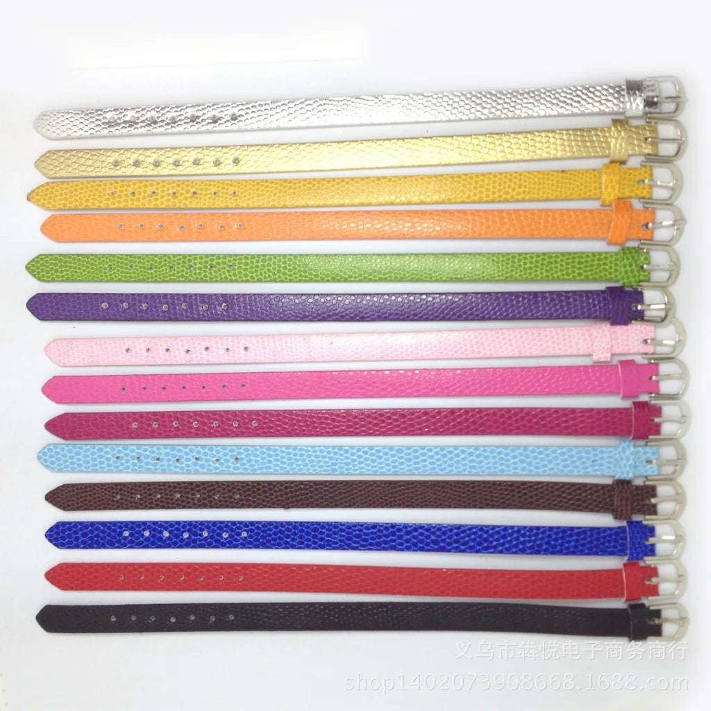 8mm Bling Bling Boys Girls Personalized Diy Name logo Alphabet Letter PU Leather Bracelet