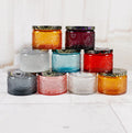 Empty 4oz 150ml Cylinder Eco Friendly Embossed Shiny Gold Grey Candle Vessels With Lid and Box