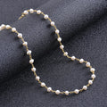 BASQUESUN Handmade Retro Mini Egg Shaped Dainty Fine Jewelry Freshwater Pearl Minimalist Chain Chokers Necklace