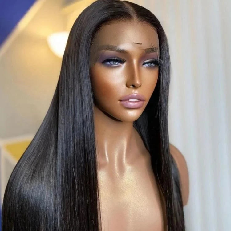 360 HD Lace Frontal Wig Pre Plucked Bone Straight Transparent Remy Brazilian Virgin Human Hair Wig Bleached Knots