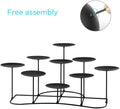 9 Mantle Candelabra Flameless or Wax Black Iron Decoration Candle Holders for Fireplace on Desk or Floor