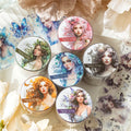 2M/Roll PET Tape Butterfly Girl Series Retro Handbook DIY Decorative Collage Base Material Stickers