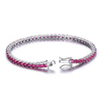 Rich Color Creation Ruby Bracelet Ladies 925 Sterling Silver Jewelry December Birthstone Romantic Wedding High Jewelry