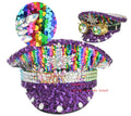 Ecoparty  Women's Burning Man Sequin Hat Mucis Festival Captain Hats Steampunk Caps With Goggles