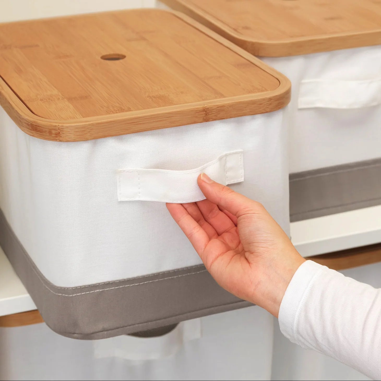 Foldable Bamboo Laundry Hamper Basket with Bamboo Lid  Storage Box Various Sizes Available Can Be Customized
