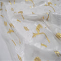 White Color Rose Design Comfortable Feeling Good Quality Competitive Price Silk Metallic Fabric for Summer Women Garment