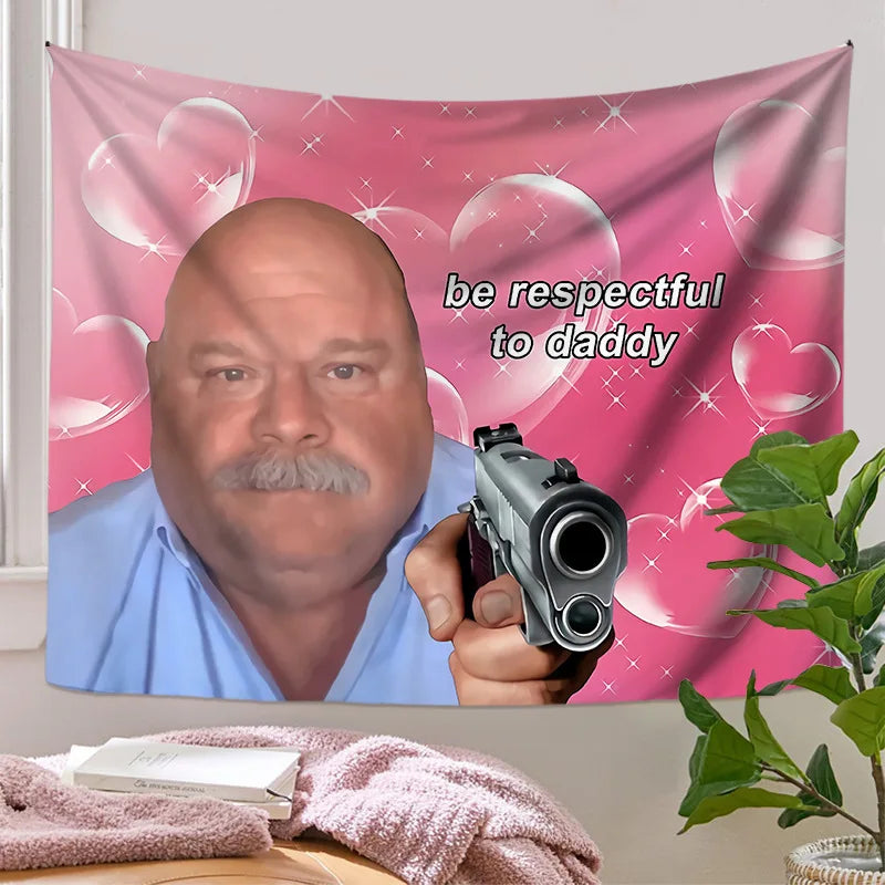 Funny Bertram Winkle Tapestry Wall Hanging Hippie Polyester Wall Tapestry INS Blanket Dorm Decor