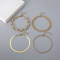 Original All- Match Stacked Square Snake Bone Chain Bracelet Trendy Geometric Stainless Steel Chain Fashion Link Bracelets